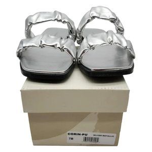 14th & Union Silver Metallic CORIN-PU Slippers - 7M
